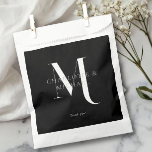 Simple, elegant, monogram wedding favor bag