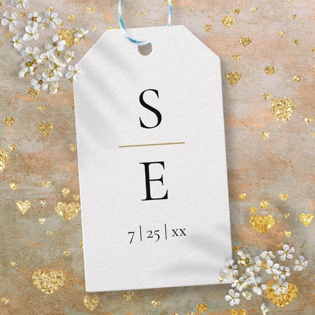 Simple Elegant Monogram Wedding Gift Tags (Simple Elegant Monogram Wedding Gift Tags)