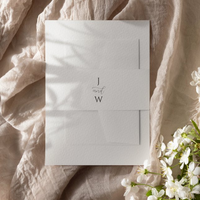 Simple Elegant monogram wedding Invitation Belly Band (Creator Uploaded)