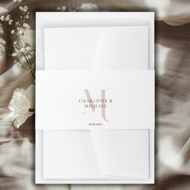 Simple, elegant, monogram wedding  invitation belly band (Creator Uploaded)