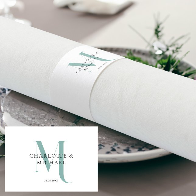 Simple, elegant, monogram wedding  napkin bands (Creator Uploaded)