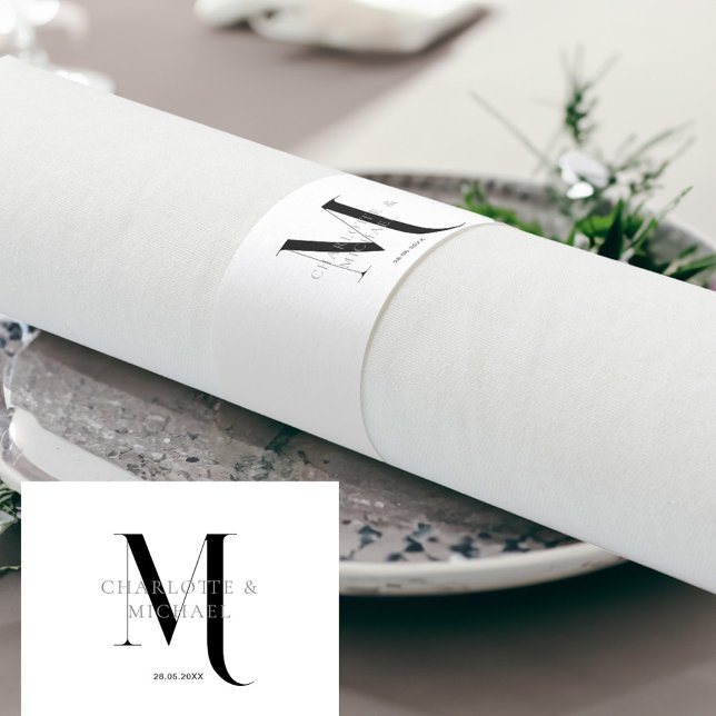 Simple, elegant, monogram wedding  napkin bands (Creator Uploaded)
