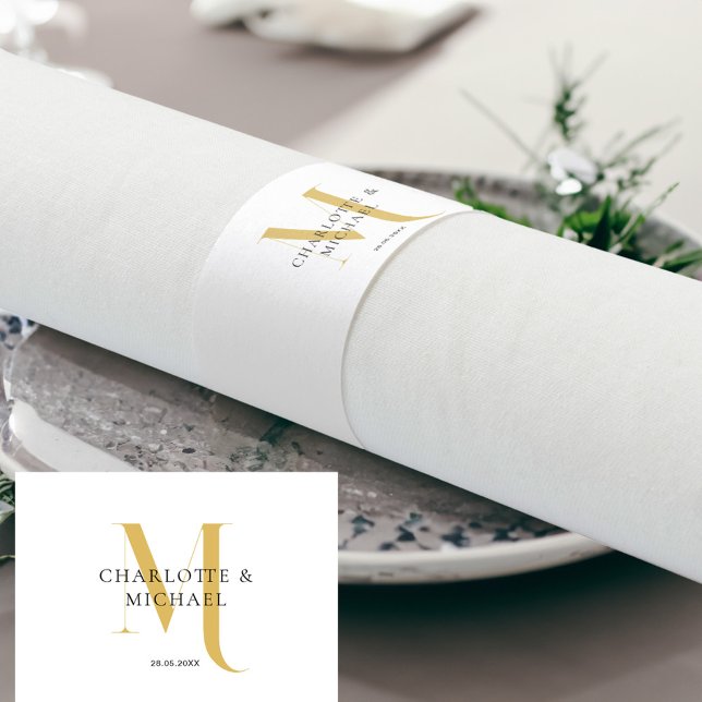 Simple, elegant, monogram wedding  napkin bands (Creator Uploaded)