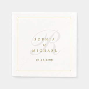 Simple Elegant Monogram Wedding Napkins