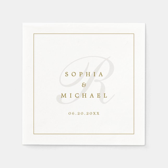 Simple Elegant Monogram Wedding  Napkins (Front)
