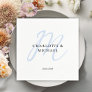 Simple, elegant, monogram wedding napkins