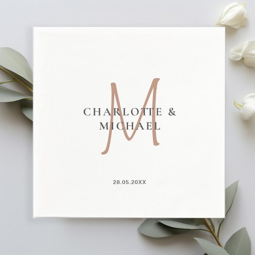 Simple elegant monogram wedding napkins