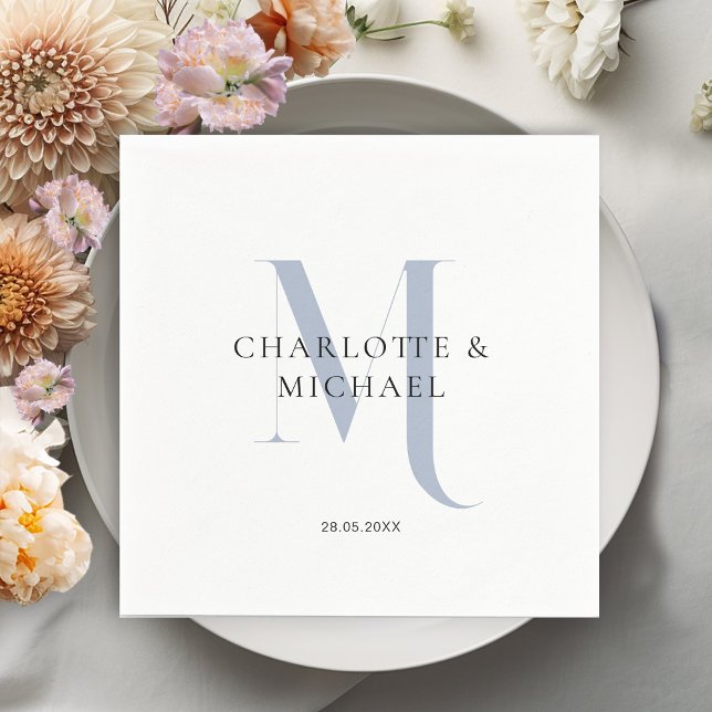 Simple, elegant, monogram wedding napkins (Creator Uploaded)