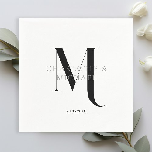 Simple elegant monogram wedding napkins