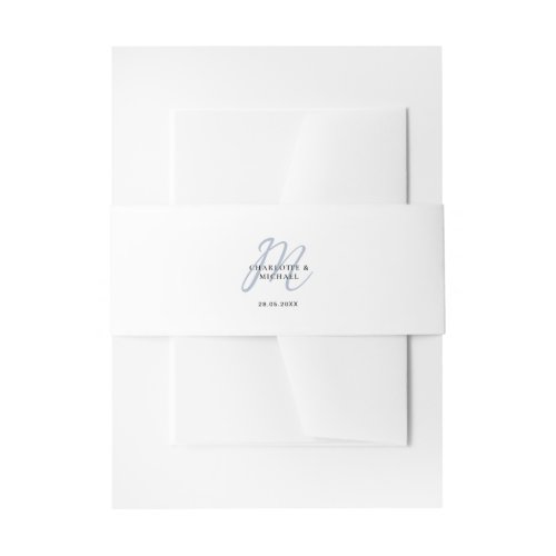 Simple elegant monogram wedding napkins invitation belly band