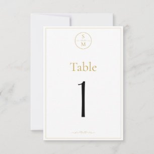 Simple Elegant Monogram Wedding Table Numbers