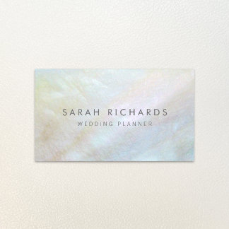 Simple Elegant Mother of Pearl Business Cards
