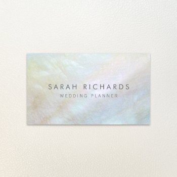 Simple Elegant Mother Of Pearl Business Cards by whimsydesigns at Zazzle