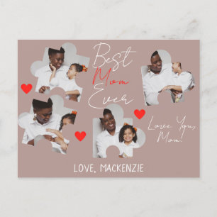 Simple Elegant Mothers Day Puzzle Photo Collage Holiday Postcard