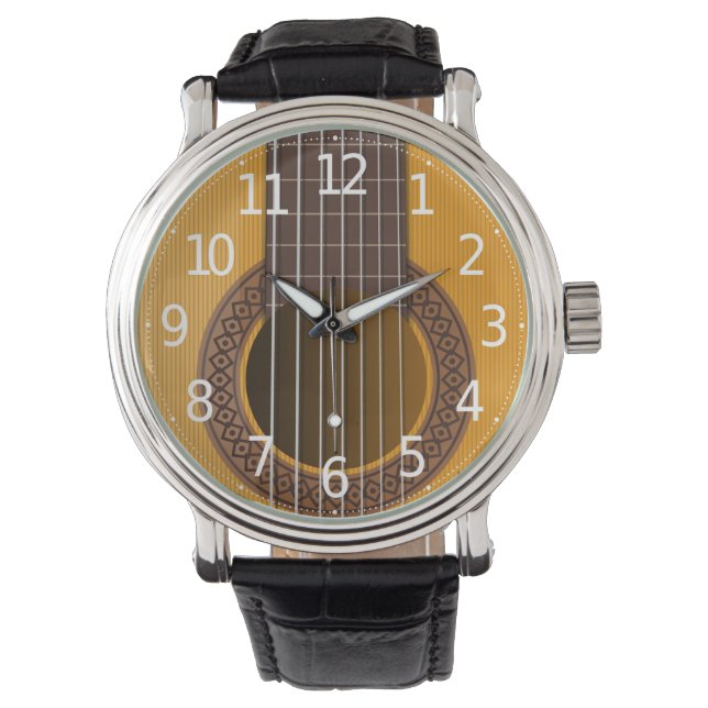 Simple Elegant Musical Guitar | Men's Watch (Front)
