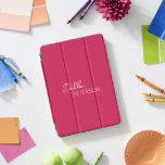Simple Elegant Name Modern<br><div class="desc">Modern magenta / fuschia pink iPad cover featuring a simple and minimal design personalized with your name in an elegant script and contemporary sans serif font.</div>