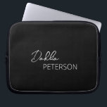 Simple Elegant Name Modern Laptop Sleeve<br><div class="desc">Modern black laptop sleeve featuring a simple and minimal design personalized with your name in an elegant script and contemporary sans serif font.</div>