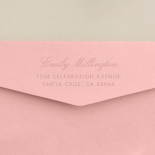 Simple Elegant Name Script Return Address Embosser