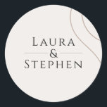 Simple Elegant Names Monogram Wedding Envelope Classic Round Sticker<br><div class="desc">This minimalist monogram sticker with couple's names is easy to edit and will be great for any wedding. You can also use this sticker for wedding favors.</div>