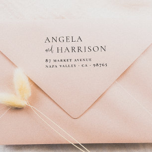 Simple & Elegant Names Wedding Return Address Rubber Stamp
