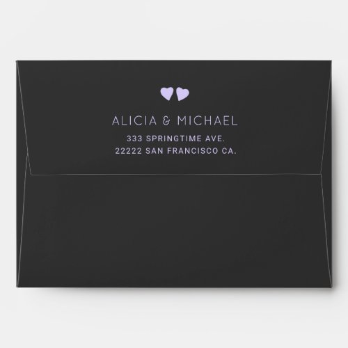 Simple elegant navy and mauve wedding invitation envelope