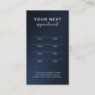 Simple Elegant Navy Blue Beauty Appointment Card
