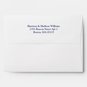 Simple elegant navy blue custom Return Address Envelope