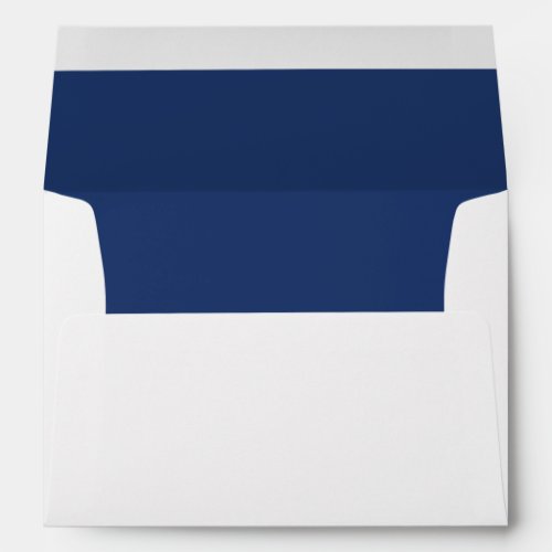 Simple Elegant Navy Blue Lined Wedding Envelope