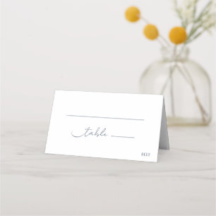 Simple Elegant Navy Blue Modern Script Wedding Place Card