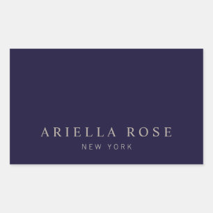 Simple Elegant Navy Blue Professional Minimalist Rectangular Sticker