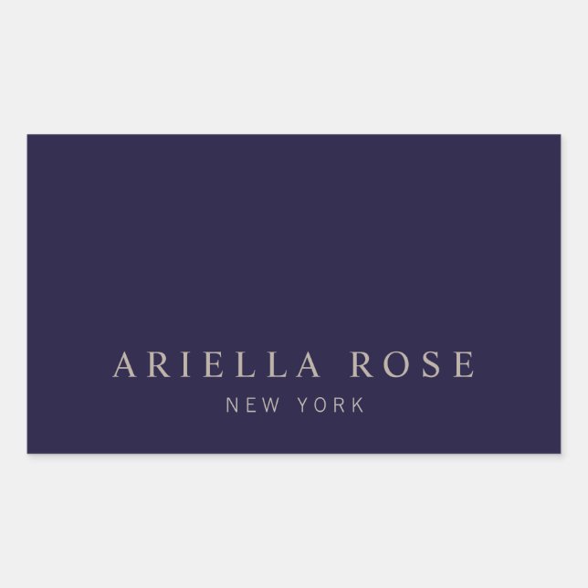 Simple Elegant Navy Blue Professional Minimalist   Rectangular Sticker (Front)