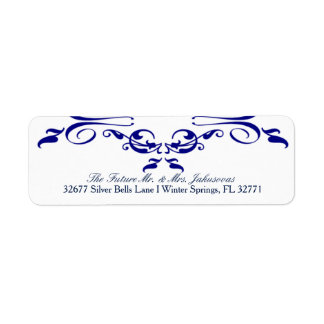 Simple Elegant Navy Blue Wedding Address Labels