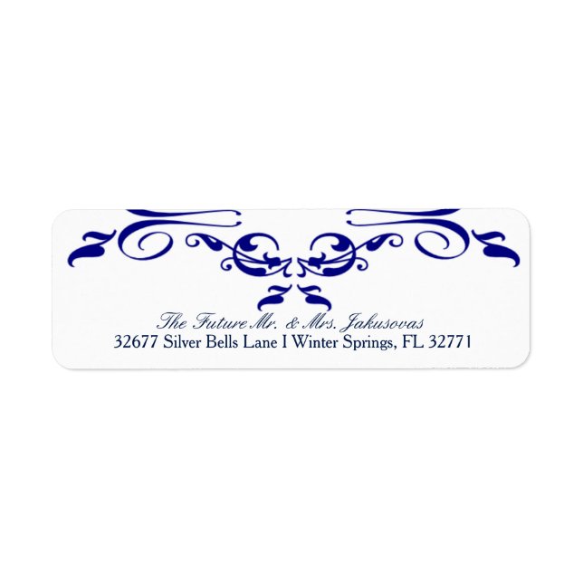 Simple Elegant Navy Blue Wedding Address Labels (Front)