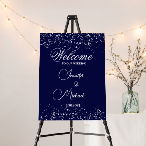 Simple  Elegant Navy Welcome Sign