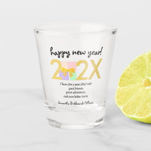 Simple Elegant New Year's Eve Party Gift Box Bow Shot Glass