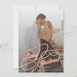 Simple elegant newlywed Merry Christmas Holiday Card