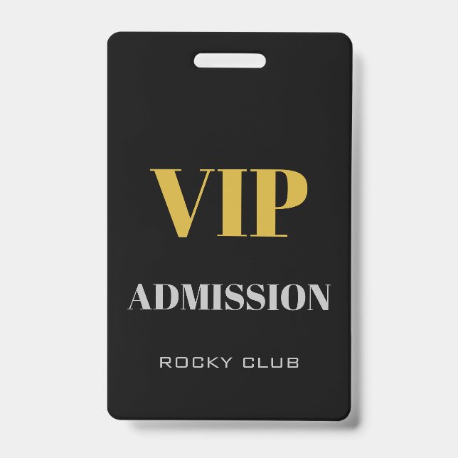 Simple Elegant Nightclub VIP Access Pass VIP Badge (Front)