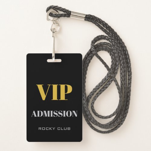 Simple Elegant Nightclub VIP Access Pass VIP Badge
