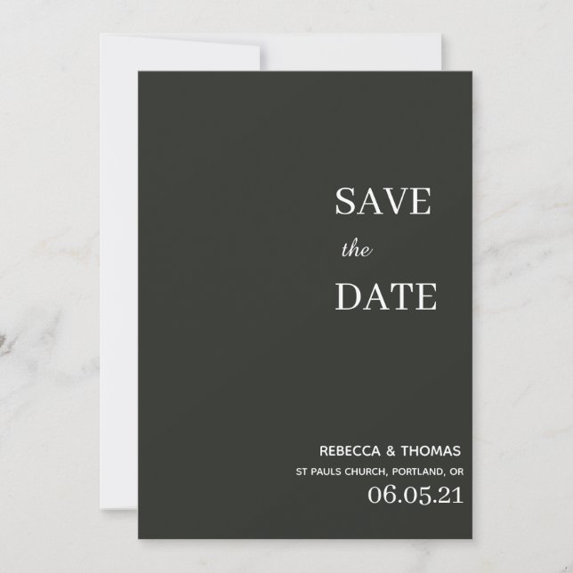 simple elegant non photo save the date (Front)