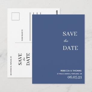 simple elegant non photo save the date postcard