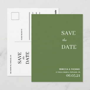 simple elegant non photo save the date postcard