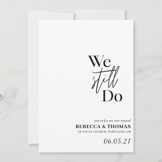 simple elegant non photo vow renewal save the date (Front)