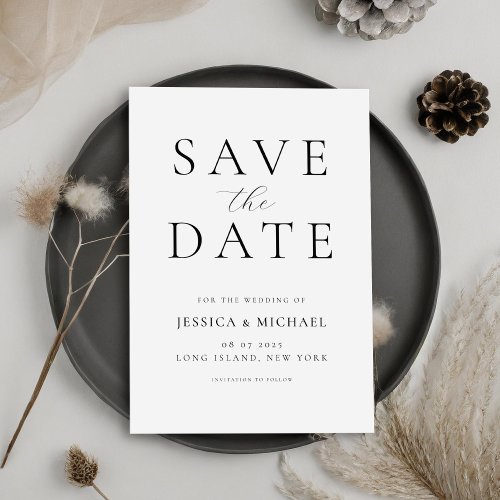 Simple Elegant Non_Photo Wedding Save the Date