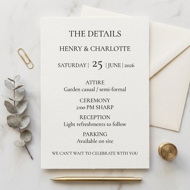 Simple Elegant | Nothing Fancy Just Love Wedding Enclosure Card (Creator Uploaded)