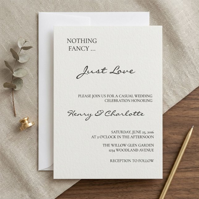 Simple Elegant | Nothing Fancy Just Love Wedding  Invitation (Creator Uploaded)