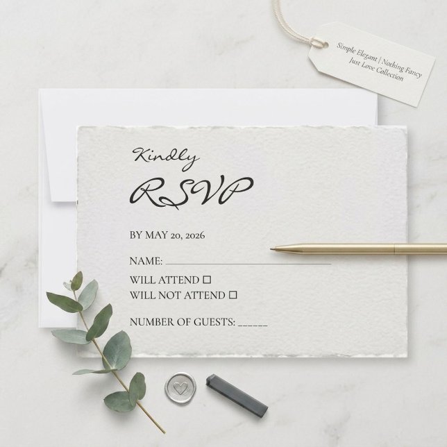 Simple Elegant | Nothing Fancy Just Love Wedding RSVP Card (Creator Uploaded)