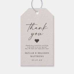 Simple Elegant Off-White Ivory Wedding Thank You Gift Tags