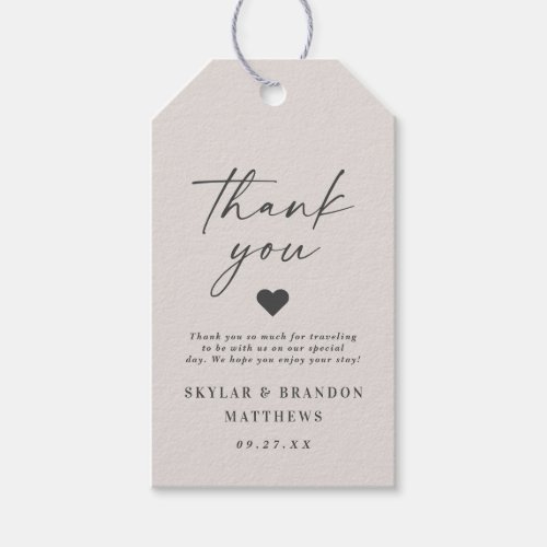 Simple Elegant Off_White Ivory Wedding Thank You Gift Tags