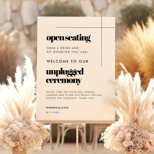 Simple elegant Open seating Unplugged ceremony Foam Board (Creator Uploaded)