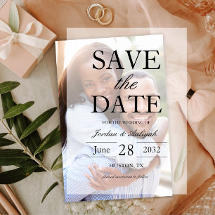 Simple Elegant Overlay Wedding Save The Date Paper Vellum Invitations